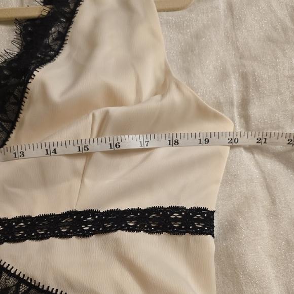 Anthropologie Cream and Black Sleeveless Midi Dress - Picture 11 of 13